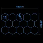 led 14 led hexagon, hexagon korys, korio apsvietimas, garazo apsvietimas
